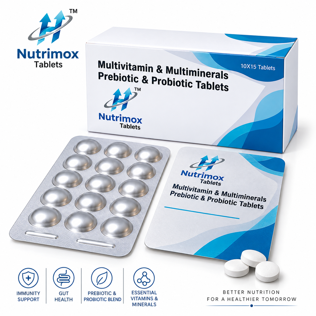 Nutrimox Multivitamin & Multiminerals Prebiotic & Probiotic Tablets - Image 2
